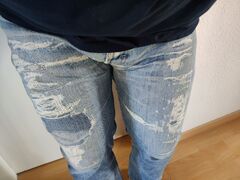 Ripped and patched Jeans